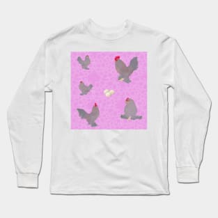 Porcelain Belgian D'Uccle Pattern Pink Long Sleeve T-Shirt